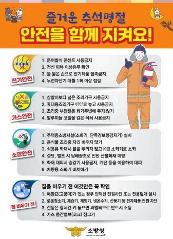 남양주소방서, 추석 연휴 맞아 화재예방 수칙 당부