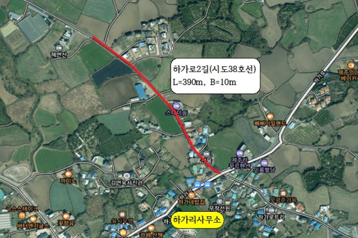 하가로2길(시도38호선)도로 위치도