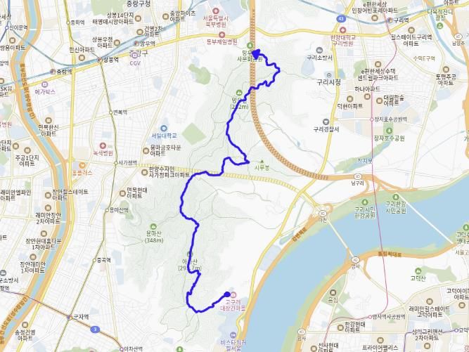 “구리둘레1길” 도로명부여 참고도면