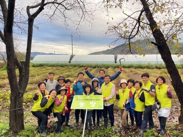 양평군 개군면 지역사회보장협의체, '사랑 애(愛) 농산물' 들깨 베기 실시