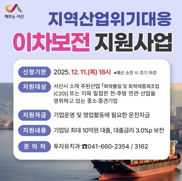 지역산업위기대응 이차보전 지원사업 홍보물