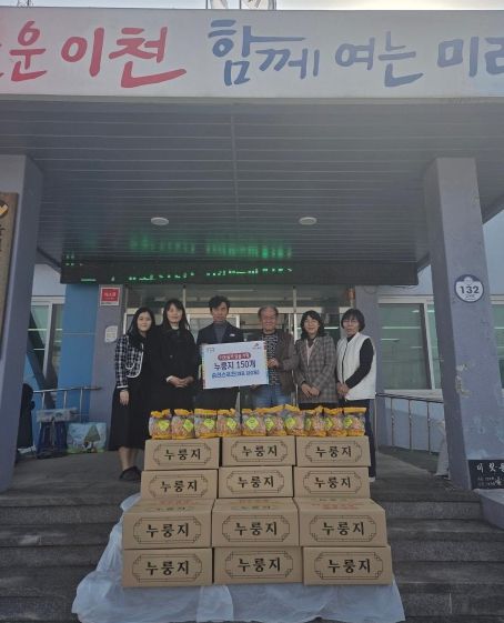 승리스포츠, 율면에 누룽지 150개 기탁