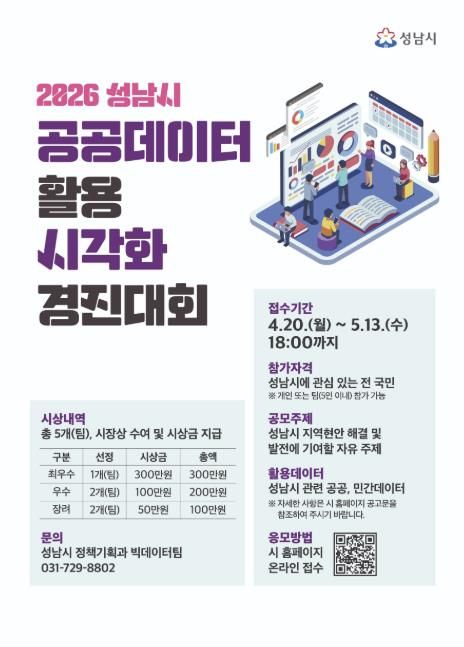 성남시 공공데이터 활용 시각화 경진대회 홍보 이미지