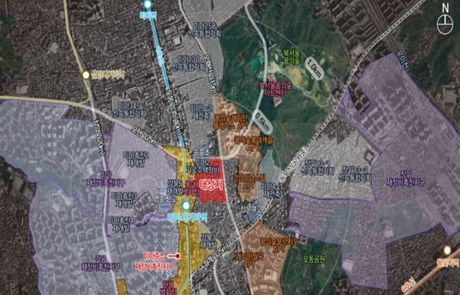 위치도(강북구 미아동 75 일대)